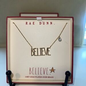 Rae Dunn 14KT GOLD PLATED 'Believe' Necklace